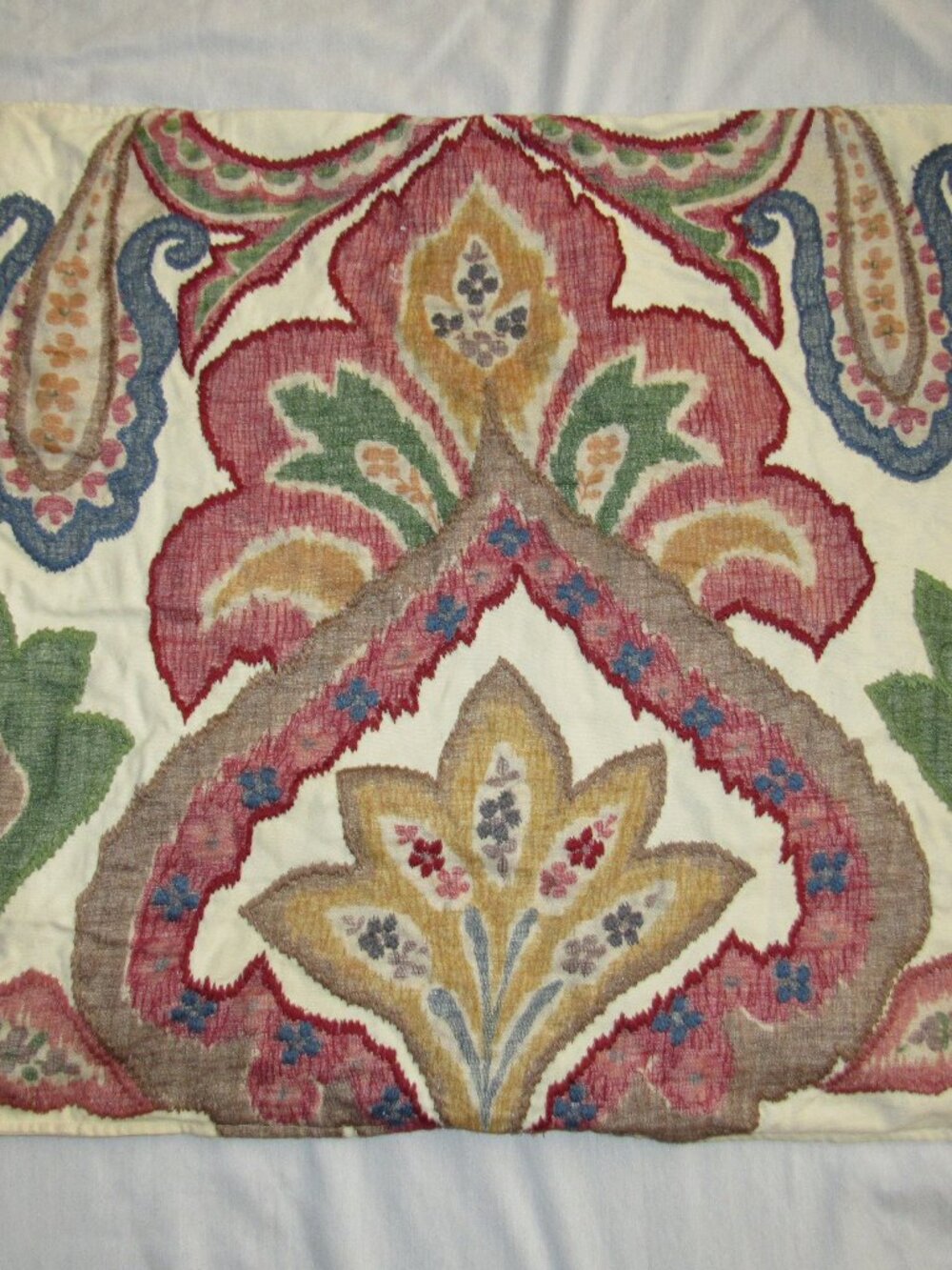 Lot of 2 Pottery Barn Karlie Ikat Boho Embroidered Pillow Cover Shams 24" x 24" - Picture 2 of 5